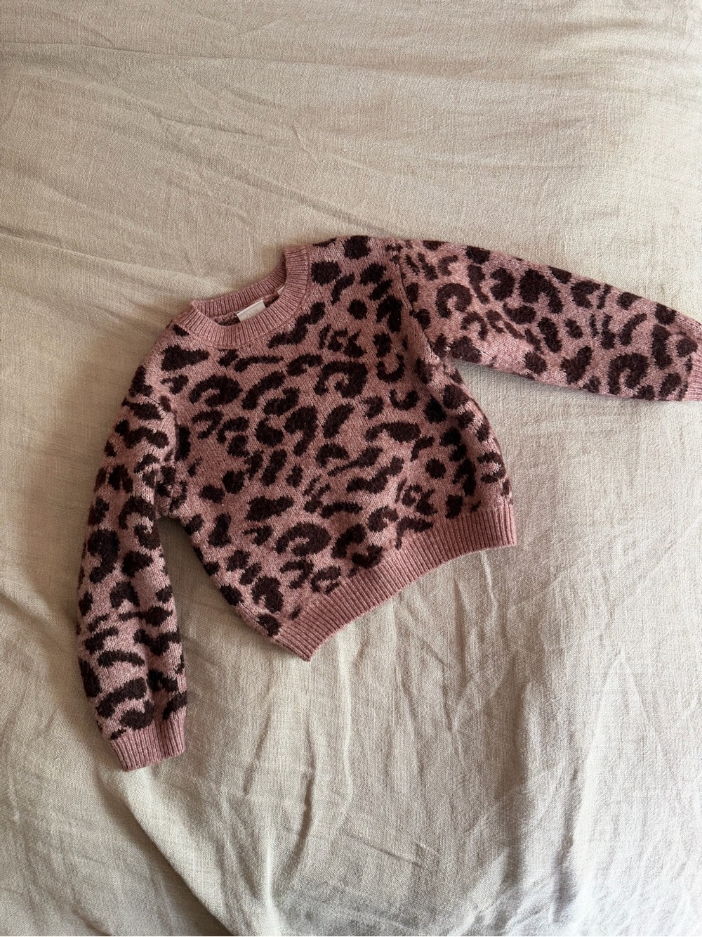 Kids Zara Pink Leopard Crewneck Sweater